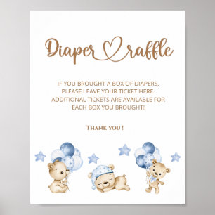 We can bearly wait diaper raffle poster