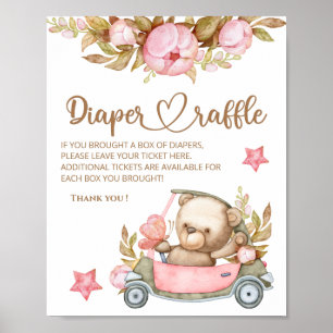 We can bearly wait diaper raffle Poster
