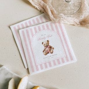 We Can Bearly Wait Elegant Baby Shower Napkin
