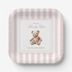 We Can Bearly Wait Elegant Baby Shower  Paper Plate