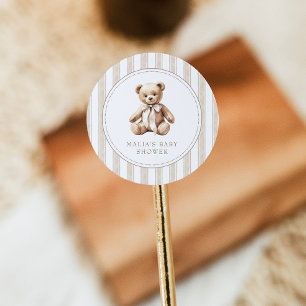We Can Bearly Wait Elegant Baby Shower Sticker