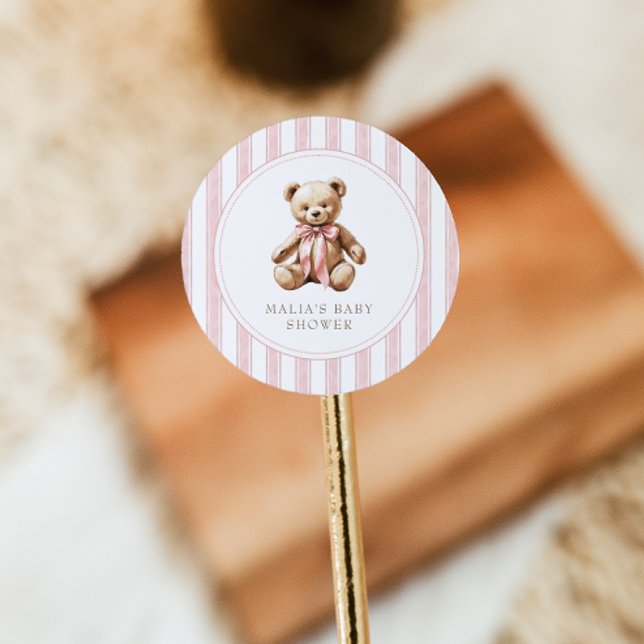 We Can Bearly Wait Elegant Baby Shower Sticker (Creator Uploaded)