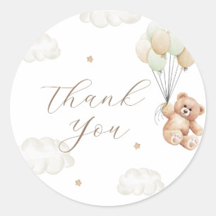 We Can Bearly Wait Gender Neutral Baby Shower Classic Round Sticker