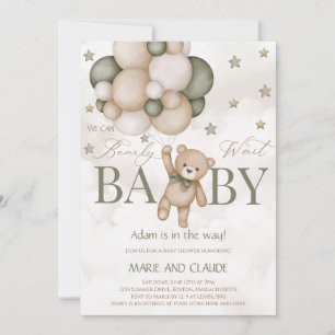 We can Bearly Wait gender neutral baby shower Invitation