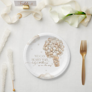 We Can Bearly wait Gender Neutral Baby Shower Paper Plate