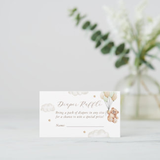 We Can Bearly Wait Gender Neutral Diaper Raffle Enclosure Card