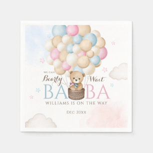 We Can Bearly Wait Gender Reveal Bear Baby Shower  Napkin