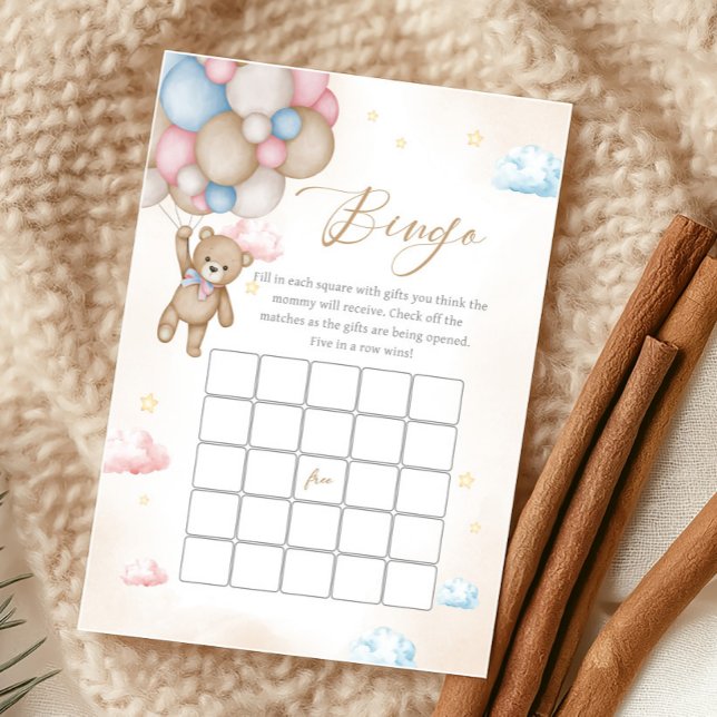 We Can Bearly Wait Gender Reveal Bingo Game (Bear Gender Reveal Game)