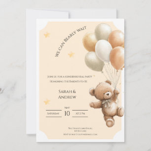 We Can Bearly Wait Gender Reveal Invitation