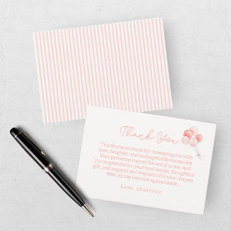 We Can Bearly Wait Girl Baby Shower Diaper Raffle Thank You Card
