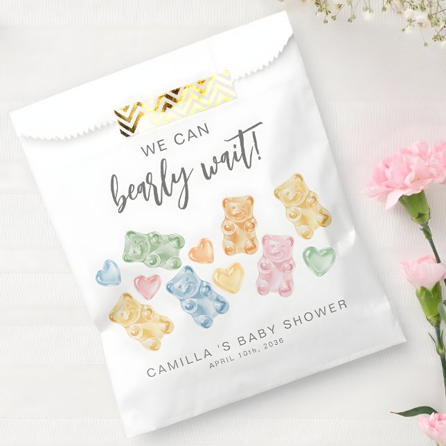 We Can Bearly Wait Gummy Bears Baby Shower Favour Bag (Creator Uploaded)