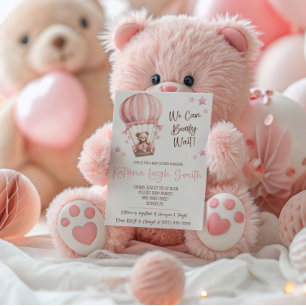 We can bearly Wait! Hot Air Balloon Baby Shower Invitation