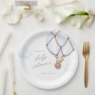 We Can Bearly Wait! Hot Air Baloon Baby Shower Paper Plate