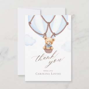 We Can Bearly Wait! Hot Air Baloon Thank You Card