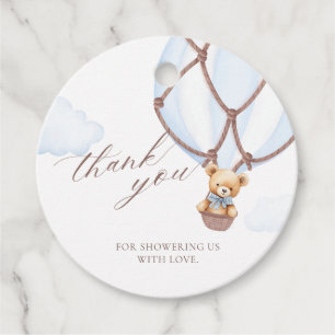 We Can Bearly Wait! Hot Air Baloon Thank You Favour Tags