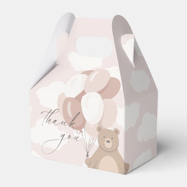 We Can Bearly Wait | Light Pink Girls Favor Box (Front Side)
