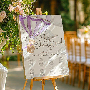 We Can Bearly Wait Lilac Baby Shower Seating Chart