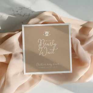  We Can Bearly Wait Minimalist Baby Shower Napkins