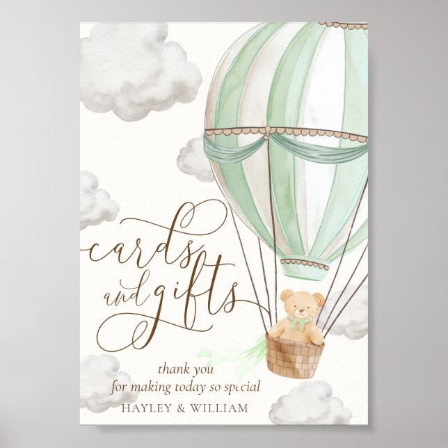 We Can Bearly Wait Mint Green Cards and Gifts Poster (Front)