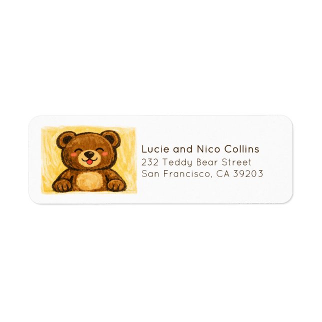 We Can Bearly Wait! Modern Hand Drawn Teddy Bear  (Front)