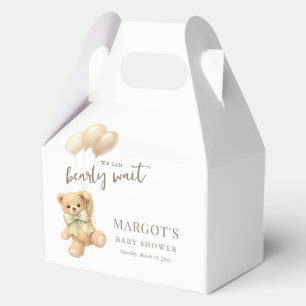 We Can Bearly Wait Neutral Baby Shower Favour Favor Box