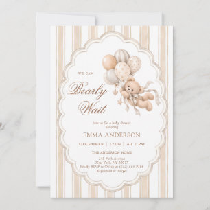 We Can Bearly Wait Neutral Baby Shower Invitation