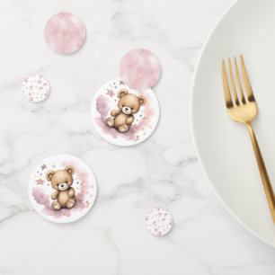 We Can Bearly Wait Pastel Pink Baby Shower Confetti