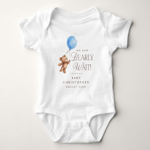 We Can Bearly Wait Personalized Baby Bodysuit