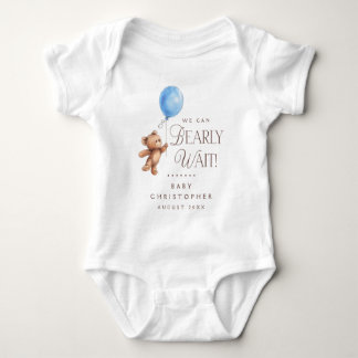 We Can Bearly Wait Personalized Baby Bodysuit