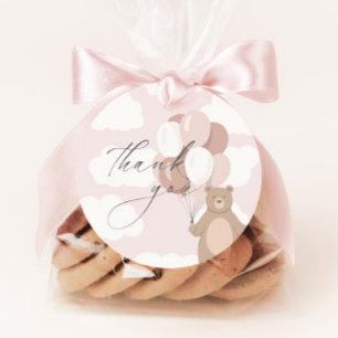 We Can Bearly Wait   Pink Baby Girl Favour Tags