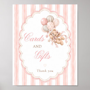 We Can Bearly Wait Pink Baby Shower Cards & Gifts Poster