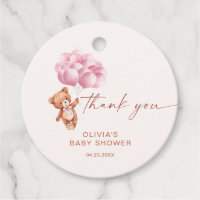 We Can Bearly Wait Pink Balloon Thank You