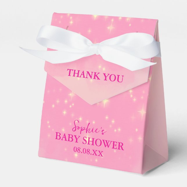 We Can Bearly Wait Pink Hydrangeas Balloon Favor Box (Front Side)