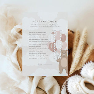 We Can Bearly Wait   Pink Mommy or Daddy Game Enclosure Card
