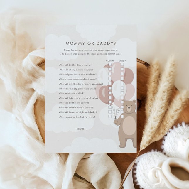 We Can Bearly Wait | Pink Mommy or Daddy Game Enclosure Card (Creator Uploaded)
