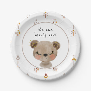 We Can Bearly Wait Plates Teddy Bear Baby Shower