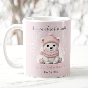We Can Bearly Wait Polar Bear Baby Shower Mug