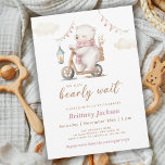 We can Bearly Wait Polar Bear Baby Shower Pink Invitation<br><div class="desc">We can Bearly Wait Polar Bear Baby Shower Pink Invitation features a cute illustration of a polar bear with a elegant script type treatment. Personalize it with your event details. A beautiful invitation,  perfect for your event!</div>