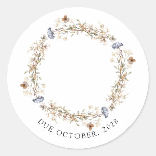 We Can Bearly Wait Sleeping Teddy Bear Pregnancy Classic Round Sticker