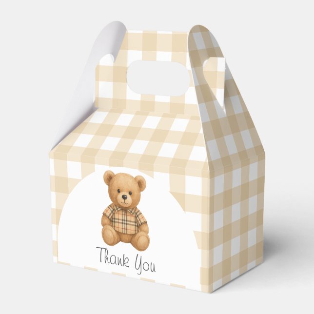 We Can Bearly Wait Teddy Bear Baby Shower Favor Box (Front Side)