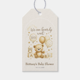 We Can Bearly Wait Teddy Bear Baby Shower  Gift Tags