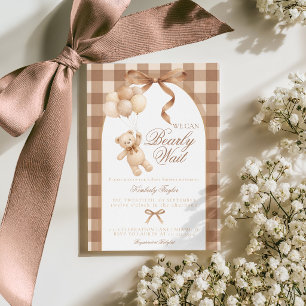 We Can Bearly Wait Teddy Bear Baby Shower Invitation