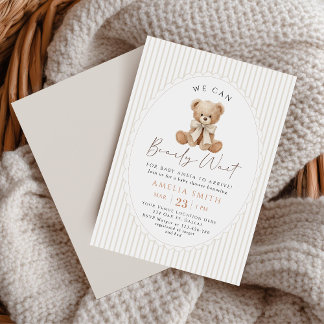 We Can Bearly Wait Teddy Bear Baby Shower Invitation