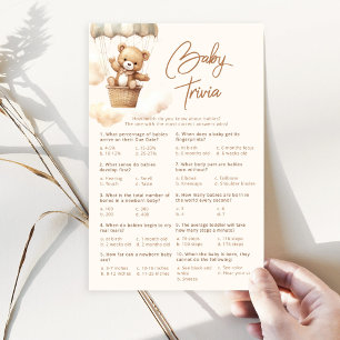 We can bearly wait teddy bear baby trivia game