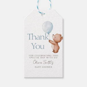 We Can Bearly Wait Teddy Bear Balloon Thank You Gift Tags