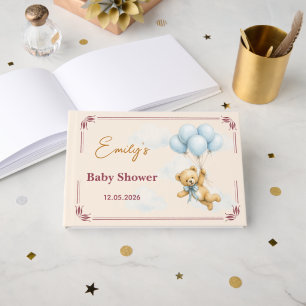 We Can Bearly Wait Teddy Bear boy Baby shower Guest Book