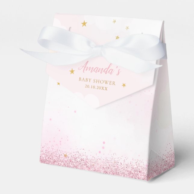We Can Bearly Wait Teddy Bear Girl Baby Shower Favor Box (Front Side)
