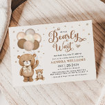 We Can Bearly Wait Teddy Bear Neutral Baby Shower Invitation<br><div class="desc">This adorable teddy bear themed invitation is sure to put a smile on your guests' faces! The soft pastel brown, beige and ivory colour scheme makes this design perfect for a gender neutral baby shower. Personalize the invite with your details and if you want to further re-arrange the style and...</div>