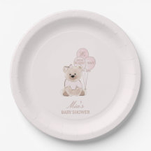 We Can Bearly Wait Teddy Bear Pink Baby Shower