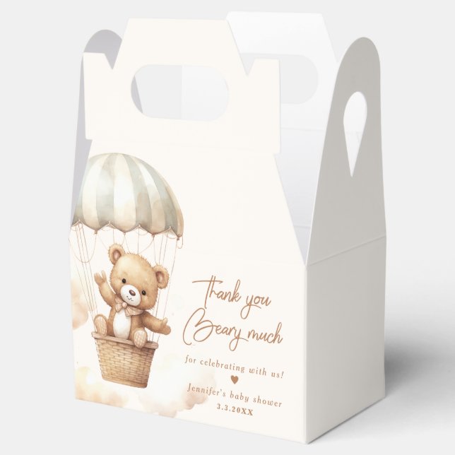 We can bearly wait teddy bear thank you beary much favor box (Opened)